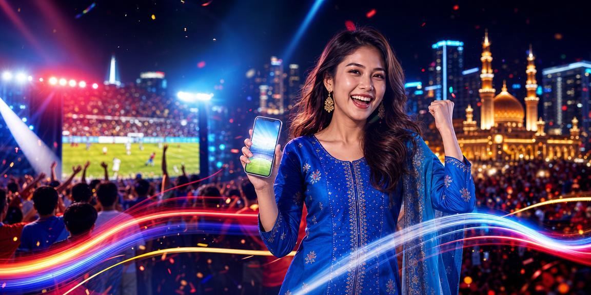 Pengguna telefon pintar mengakses kasino dalam talian berbaju kurung di Selangor